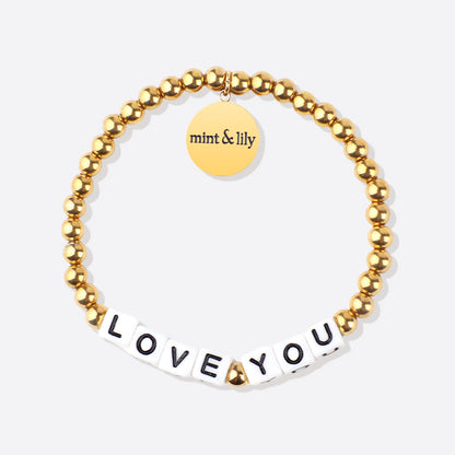 Bracelet d'amitié personnalisé en perles d'or imperméables