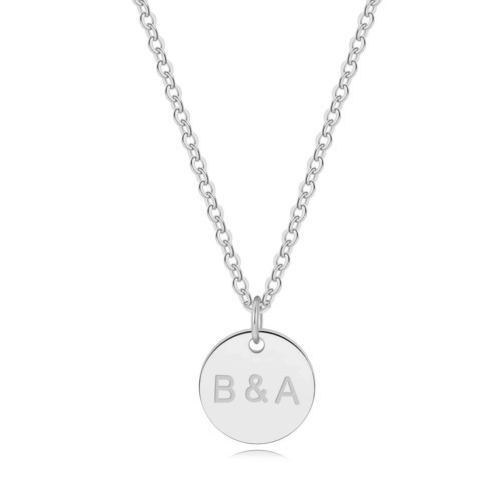 Love Initial Disc Necklace