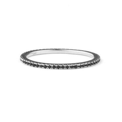 Bague d'éternité en diamant noir