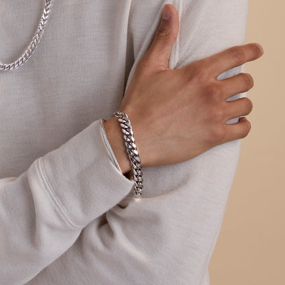 Bracelet à maillons cubains de 10 mm