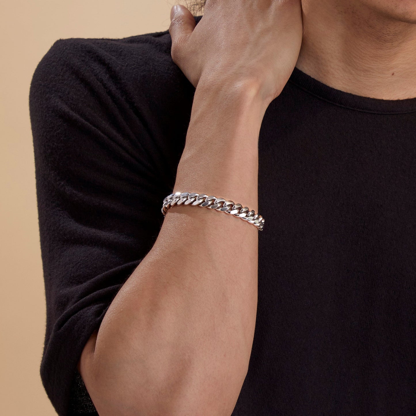 Bracelet à maillons cubains de 10 mm