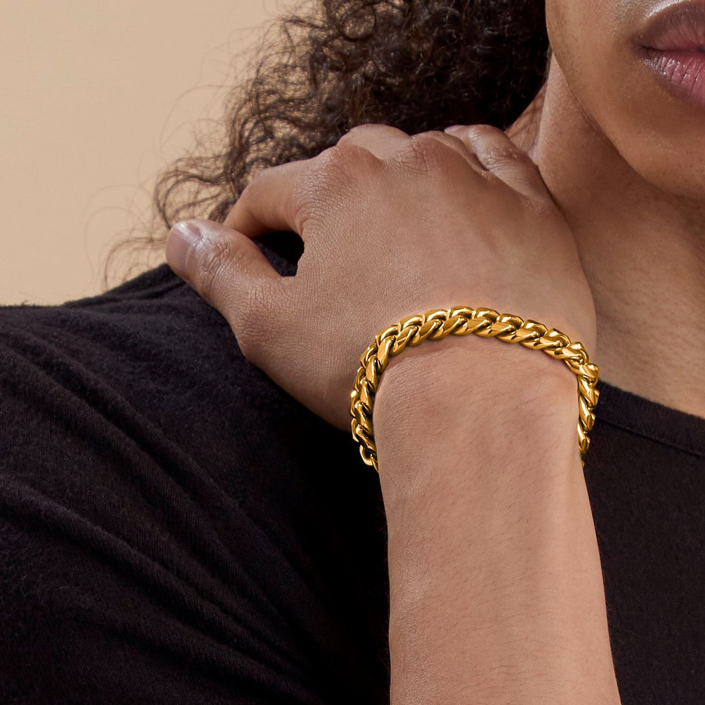 Bracelet à maillons cubains de 10 mm