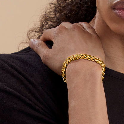 Bracelet à maillons cubains de 10 mm
