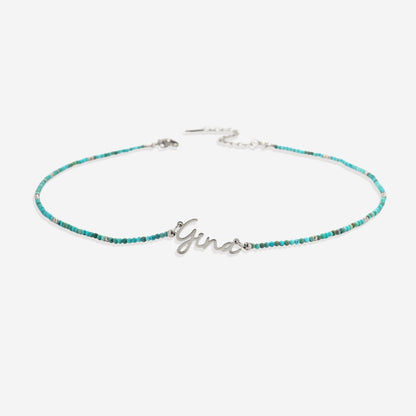 Turquoise Beaded Fairy Name Necklace