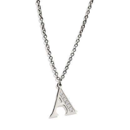 Collier satellite avec lettres en cristal
