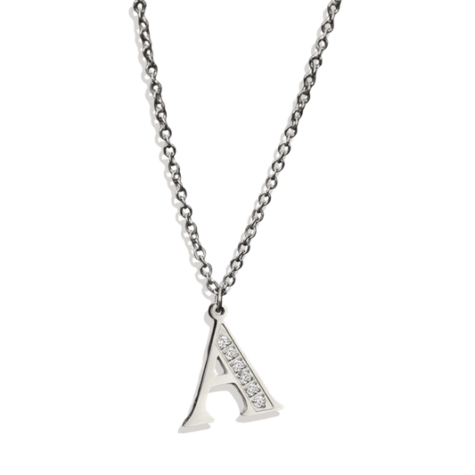 Collier satellite avec lettres en cristal