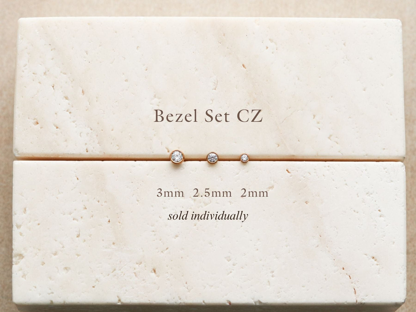 CZ Bezel - Titanium Flat Back