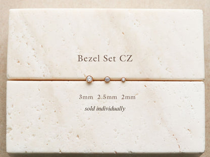 CZ Bezel - Titanium Flat Back