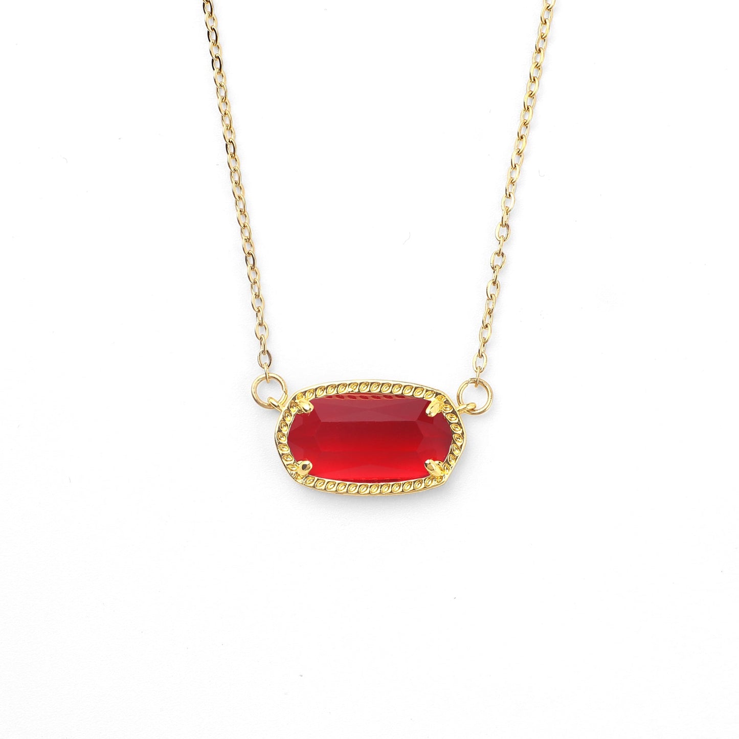 Collier avec pendentif ovale et pierre de naissance