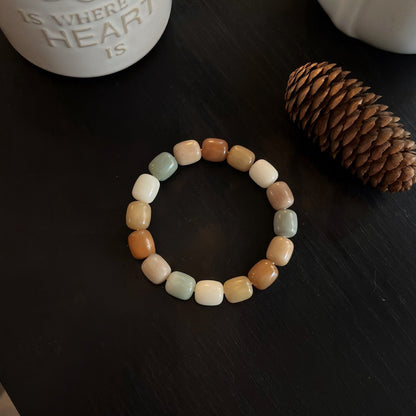 Rice Cake Milk Coffee Series Bodhi Bead Bracelet