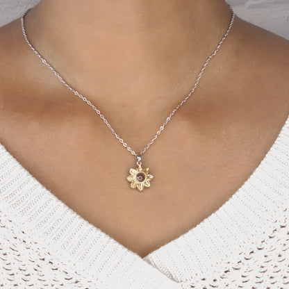 Minimalist Sunflower Projection Necklace