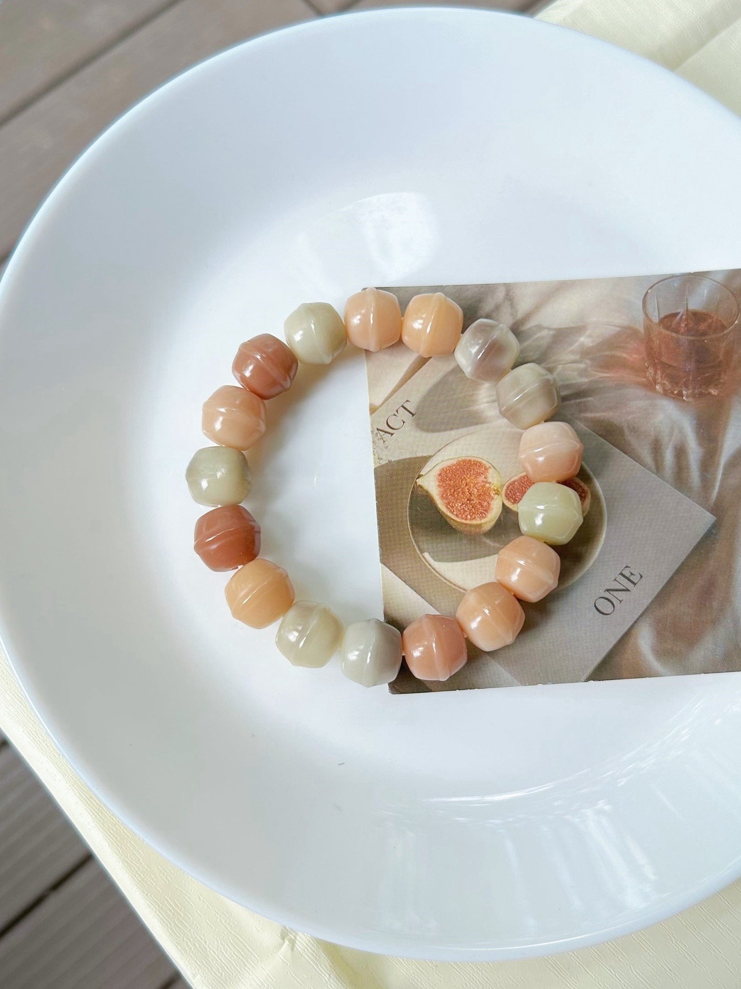 13mm Honey Jar Pink Series Bodhi Bead Bracelet