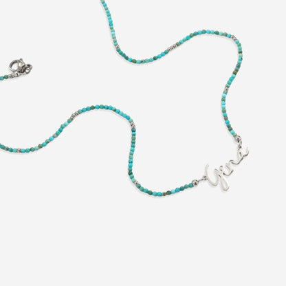 Turquoise Beaded Fairy Name Necklace
