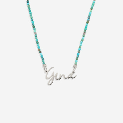Turquoise Beaded Fairy Name Necklace