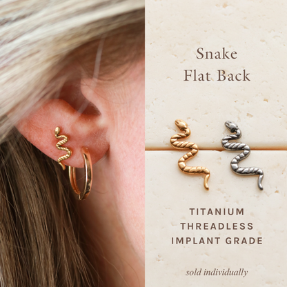Snake - Titanium Flat Back