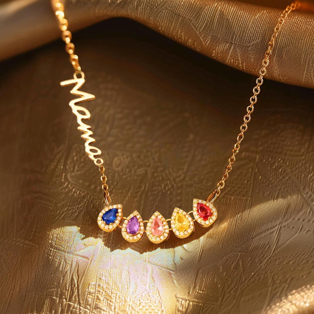 Personalisiertes Armband für Mama mit 1 bis 7 Geburtssteinen