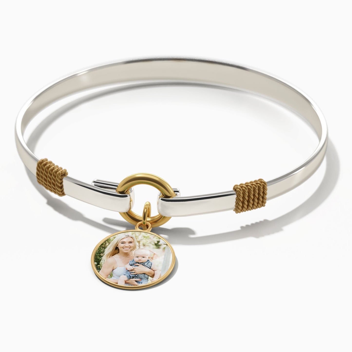 Personalisiertes zweifarbiges Foto-Charm-Armband