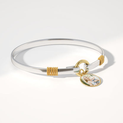 Personalisiertes zweifarbiges Foto-Charm-Armband