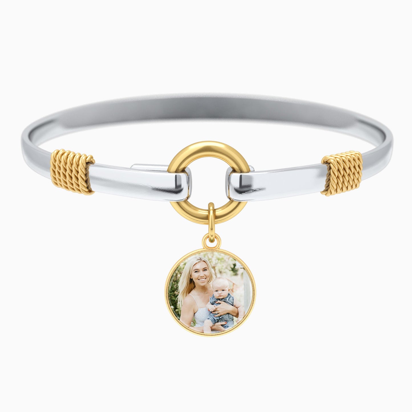 Personalisiertes zweifarbiges Foto-Charm-Armband