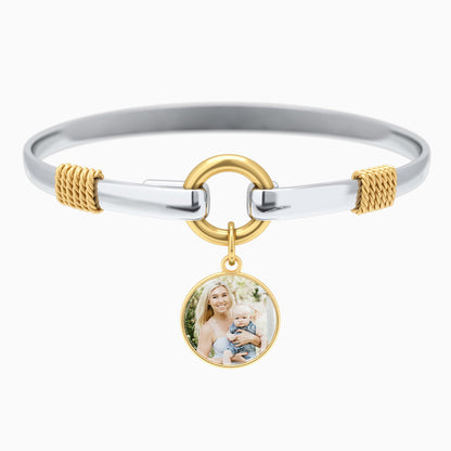 Personalisiertes zweifarbiges Foto-Charm-Armband