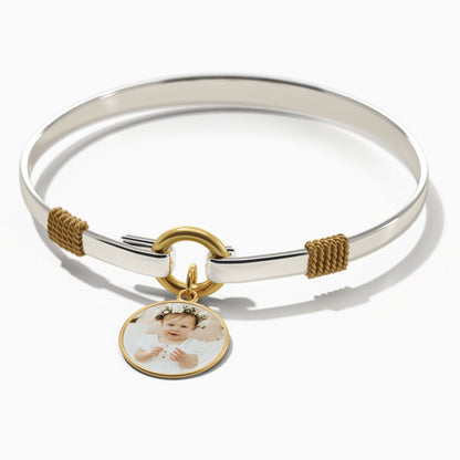 Personalisiertes zweifarbiges Foto-Charm-Armband