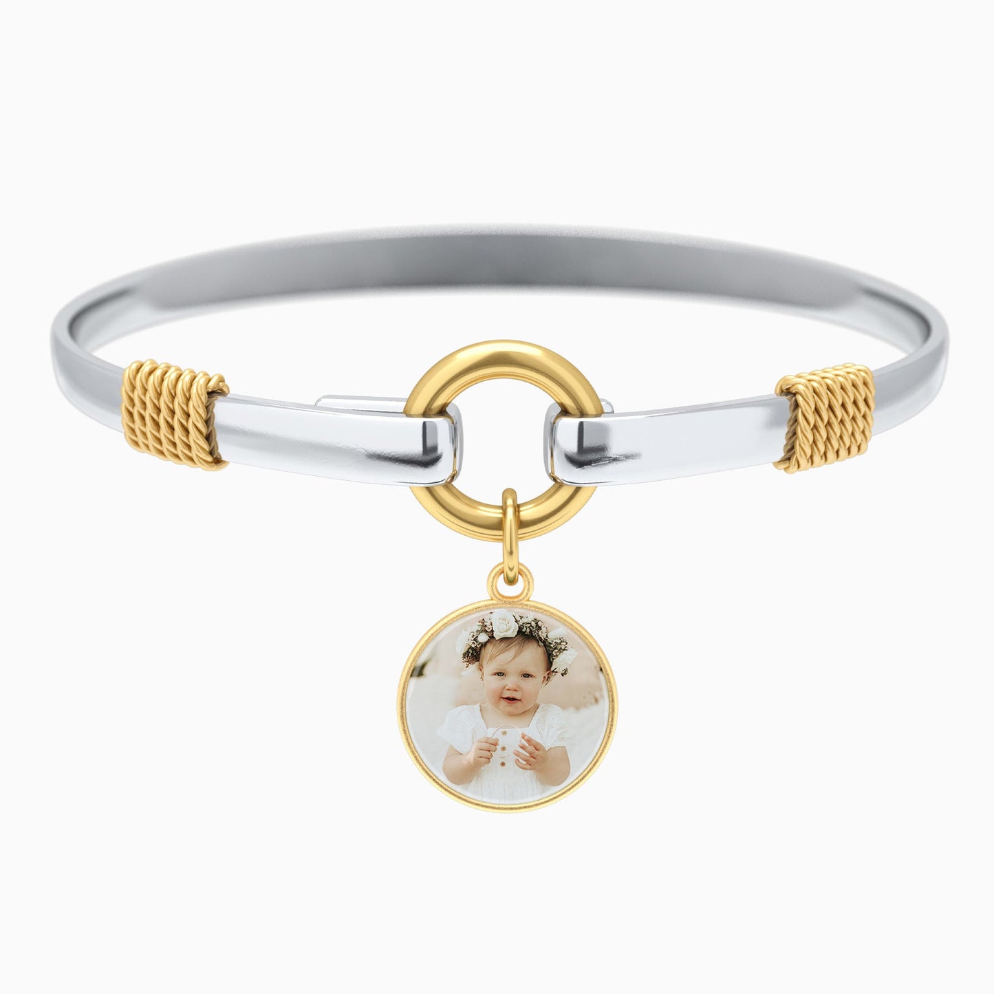Personalisiertes zweifarbiges Foto-Charm-Armband