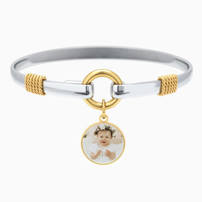 Personalisiertes zweifarbiges Foto-Charm-Armband