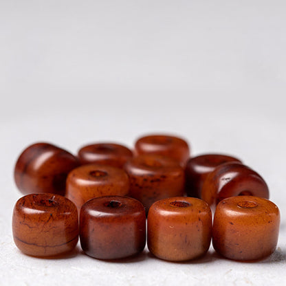 Bracelet de force en agate rouge et corne de mouton en os de yak tibétain à trois yeux et perles dzi 