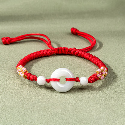 Buddha Stones Jade Glück Fülle Rote Schnur Armband 