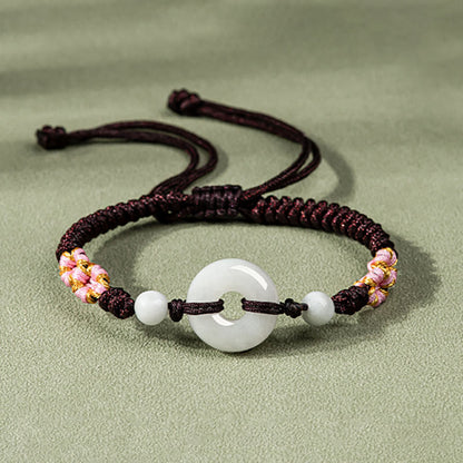 Buddha Stones Jade Glück Fülle Rote Schnur Armband 