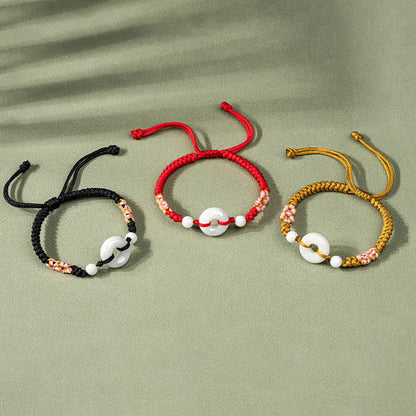 Buddha Stones Jade Glück Fülle Rote Schnur Armband 