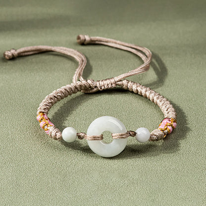 Buddha Stones Jade Glück Fülle Rote Schnur Armband 