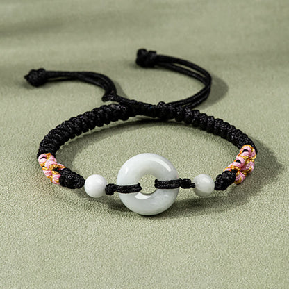 Buddha Stones Jade Glück Fülle Rote Schnur Armband 