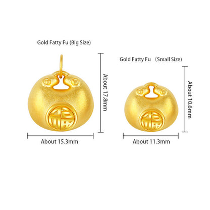 Buddha Stones 999 Gold Fu Character Wish Lock Pattern Luck Rope Necklace Pendant