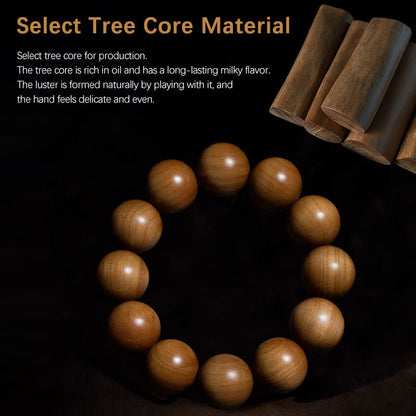 Buddha Stones Mysore Sandalwood Wood Bead Healing Mala Bracelet