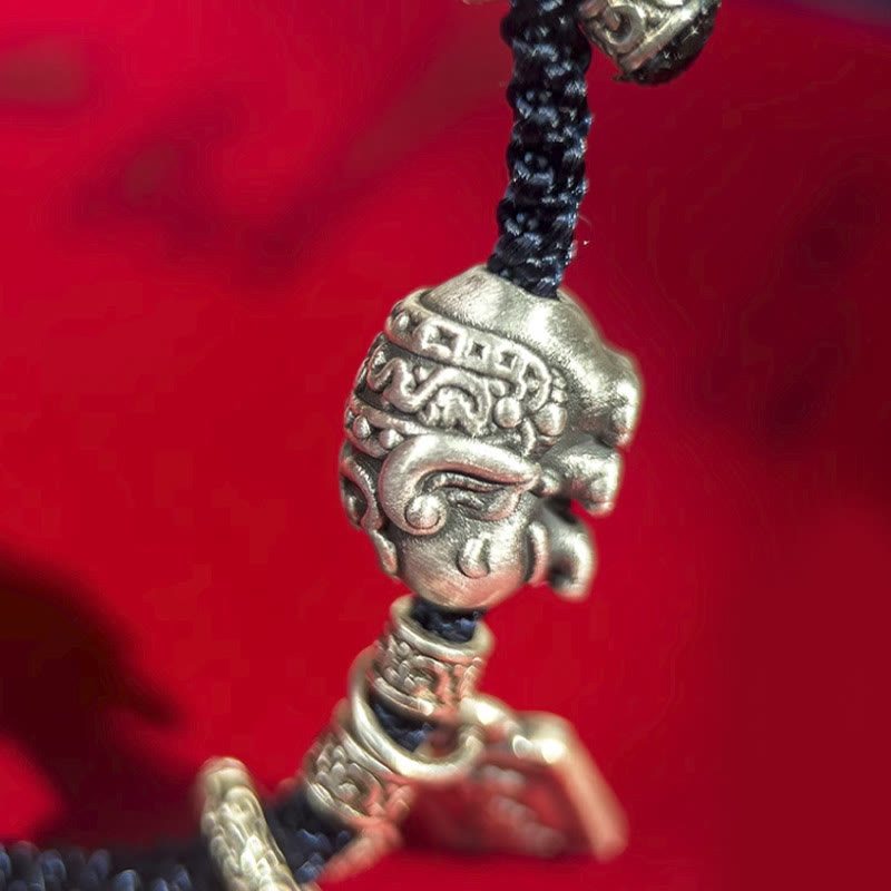 Buddha Stones 925 Sterling Silber Elefant Sicher und Wohl Amulett Charm Stärke Armband 