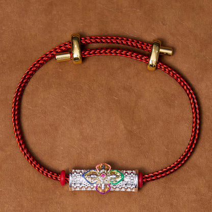 Bracelet porte-bonheur en cuivre et pierres de Bouddha, cordon rouge