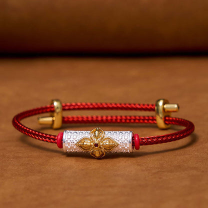 Bracelet porte-bonheur en cuivre et pierres de Bouddha, cordon rouge