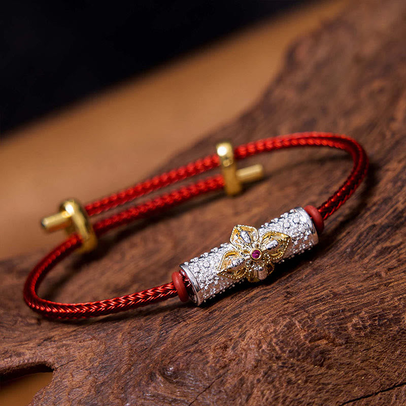 Bracelet porte-bonheur en cuivre et pierres de Bouddha, cordon rouge