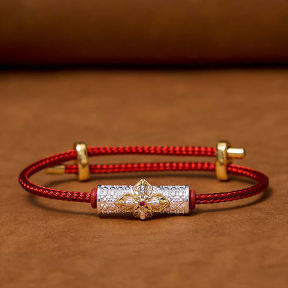 Bracelet porte-bonheur en cuivre et pierres de Bouddha, cordon rouge