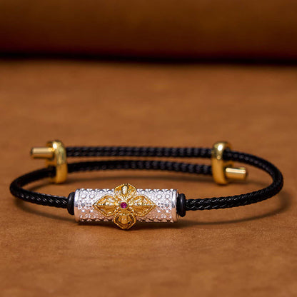 Bracelet porte-bonheur en cuivre et pierres de Bouddha, cordon rouge