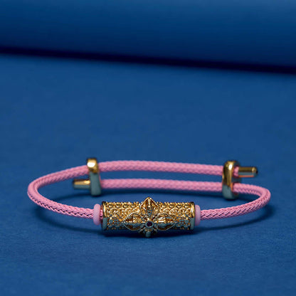 Bracelet porte-bonheur en cuivre et pierres de Bouddha, cordon rouge