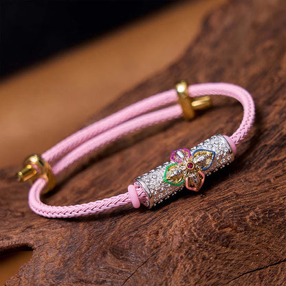 Bracelet porte-bonheur en cuivre et pierres de Bouddha, cordon rouge