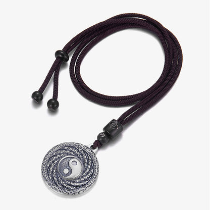 Collier pendentif en argent sterling 999 avec pierres de Bouddha, motif Tai Chi, Yin Yang, Bagua, fantômes des montagnes, pour dépenser de l'argent