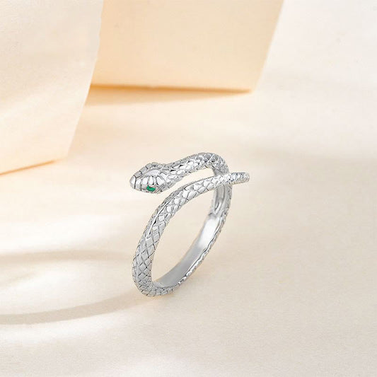 Bague de protection ajustable en argent sterling 925 avec pierres de Bouddha, année du serpent 