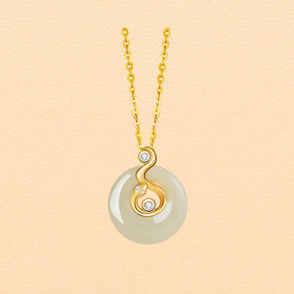 Buddha Stones Chinese Zodiac Hetian Jade 925 Sterling Silver Abundance Necklace Pendant