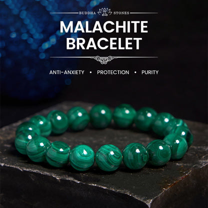 Buddha Stones Natural Malachite Protection Calmness Bracelet