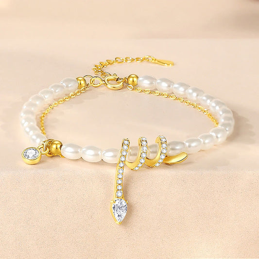 Collier et bracelet en perles de l'année du serpent en argent sterling 925 avec pendentif Buddha Stones 