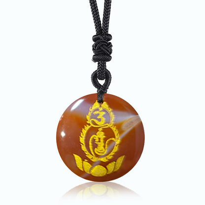 Collier pendentif en obsidienne noire, pierres de Bouddha, motif de piédestal, calebasse, lotus, protection Vajra, mantra, cristal naturel, divers, accomplissement 