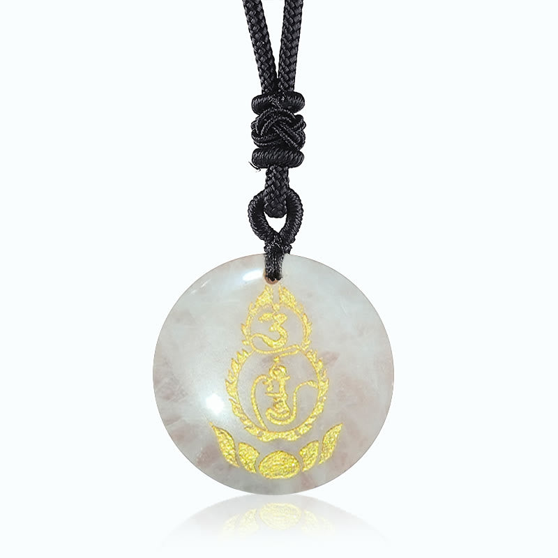Collier pendentif en obsidienne noire, pierres de Bouddha, motif de piédestal, calebasse, lotus, protection Vajra, mantra, cristal naturel, divers, accomplissement 
